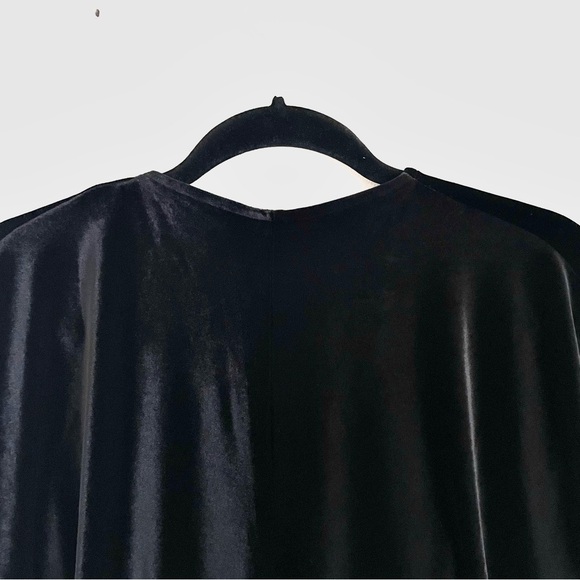 Lands' End V-Neck Dolman Velvet Draped Blouse Top in Black Size S (6-8) EUC - Picture 10 of 12